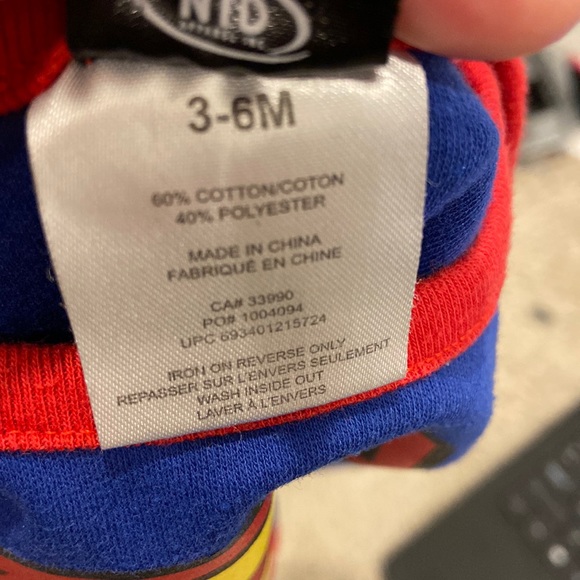 3/$15 Superman Long Sleeved Onesie/Diaper Shirt - Picture 7 of 7